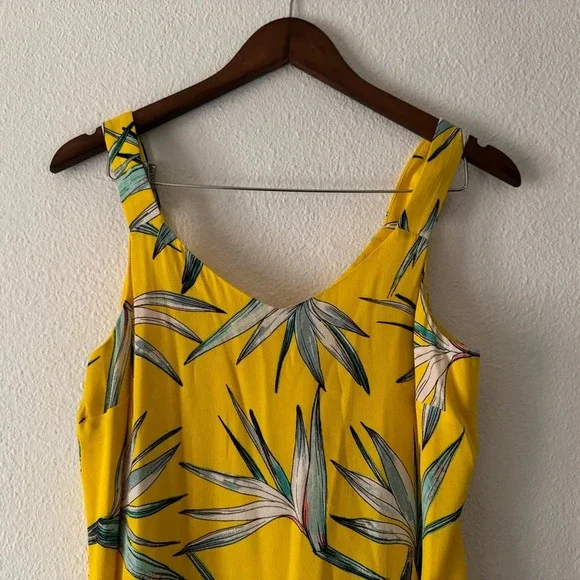 1. State Sunny Yellow Tropical Floral Mini Shift Dress Medium Vibrant Casual - Picture 4 of 12